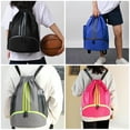thumbnail image 4 of Waterproof Gym Bags with Drawstring, Large Capacity Sports Bag, with Bottom Compartment and Wide Drawstring, Soccer Backpack for Women Men Junior (Grey), 4 of 7