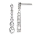 thumbnail image 3 of Sterling Silver Cubic Zirconia Post Dangle Earrings, 3 of 3