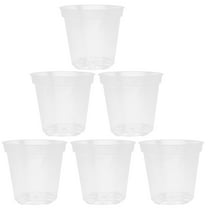 GAXIRE Breathable Slotted Flower Plant Pot Clear Plastic 6Pcs