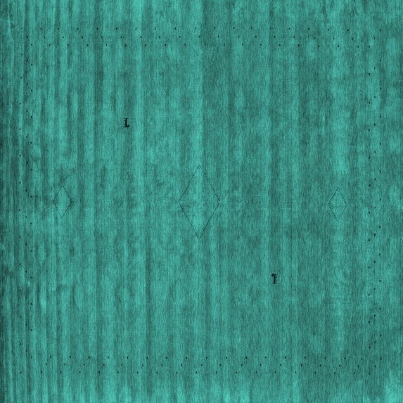 Ahgly Company Machine Washable Indoor Square Abstract Turquoise Blue Contemporary Area Rugs, 6' Square