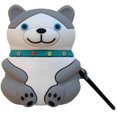 thumbnail image 1 of 3D Cute Sitting Collar Husky Design Airpods Case Creative Lucky Dog Wireless Earphone Soft Silicone Anti-Scratch Shockproof Protector For Airpods Pro With Carabiner, 1 of 8