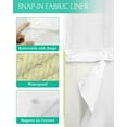 thumbnail image 3 of No Hook Shower Curtain with Snap-in Liner, Yellow Striped Waterproof Fabric Bathroom Curtains, Modern Simple Farmhouse Beige Vintage Bath Curtains & Mesh Top Window Stall 48"x72", 3 of 6