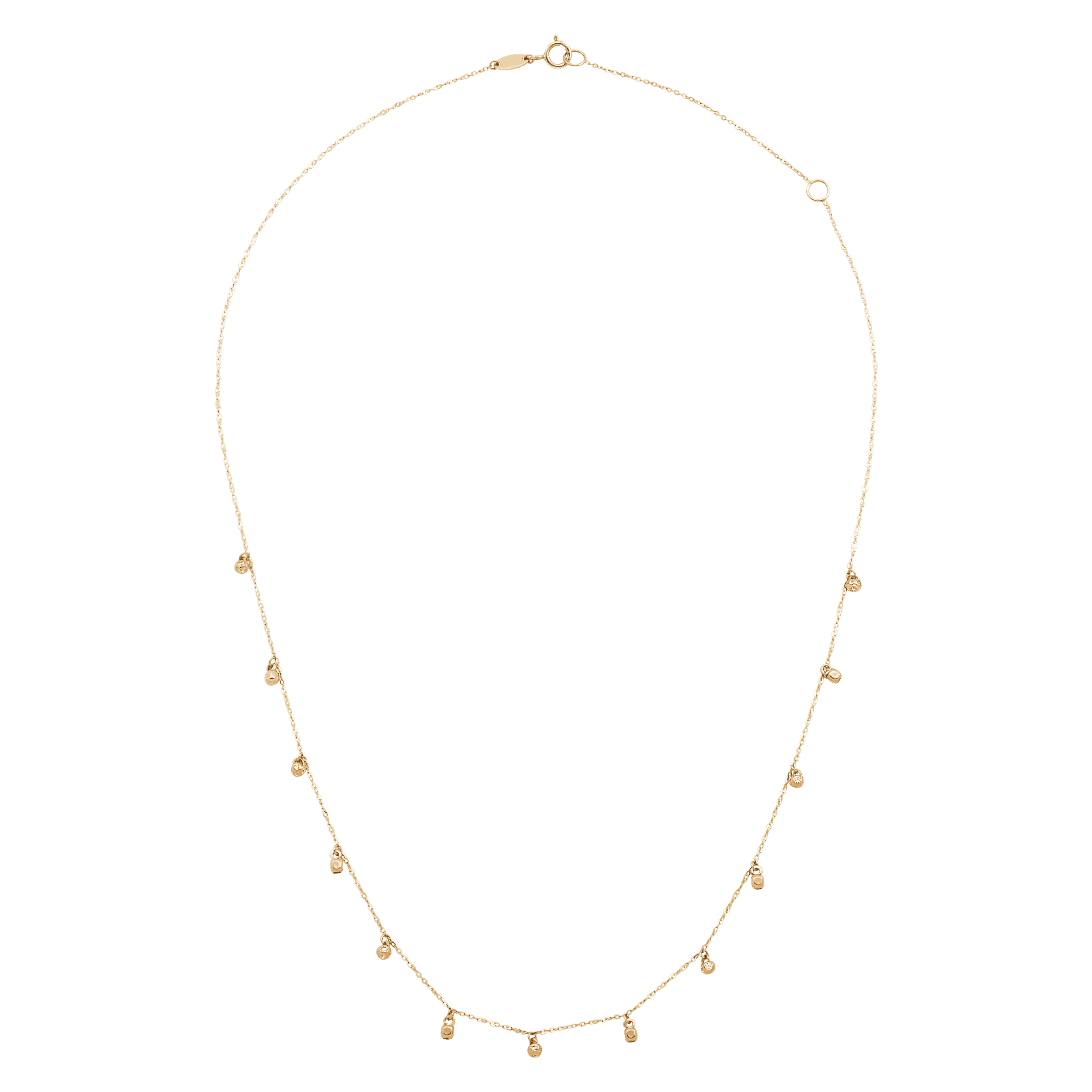 Women's Welry Multi Charm Drop Necklace with Cubic Zirconia in 14kt Yellow Gold, 18"