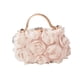 thumbnail image 5 of Bolso de flores con bolso compacto de correa de cadena para llaves del teléfono celular de la boda del baile de graduación Beige, 5 of 8
