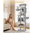 thumbnail image 6 of Hzuaneri Cat Tree, 75" Tall Multi‑Level Indoor Cat Tower with Scratching Posts, Baskets & Condos, Light Grey, 6 of 9