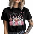 thumbnail image 3 of Camisetas gráficas casuales de manga corta con diseño de perro rosa y corazones de amor para hombre, 3 of 8