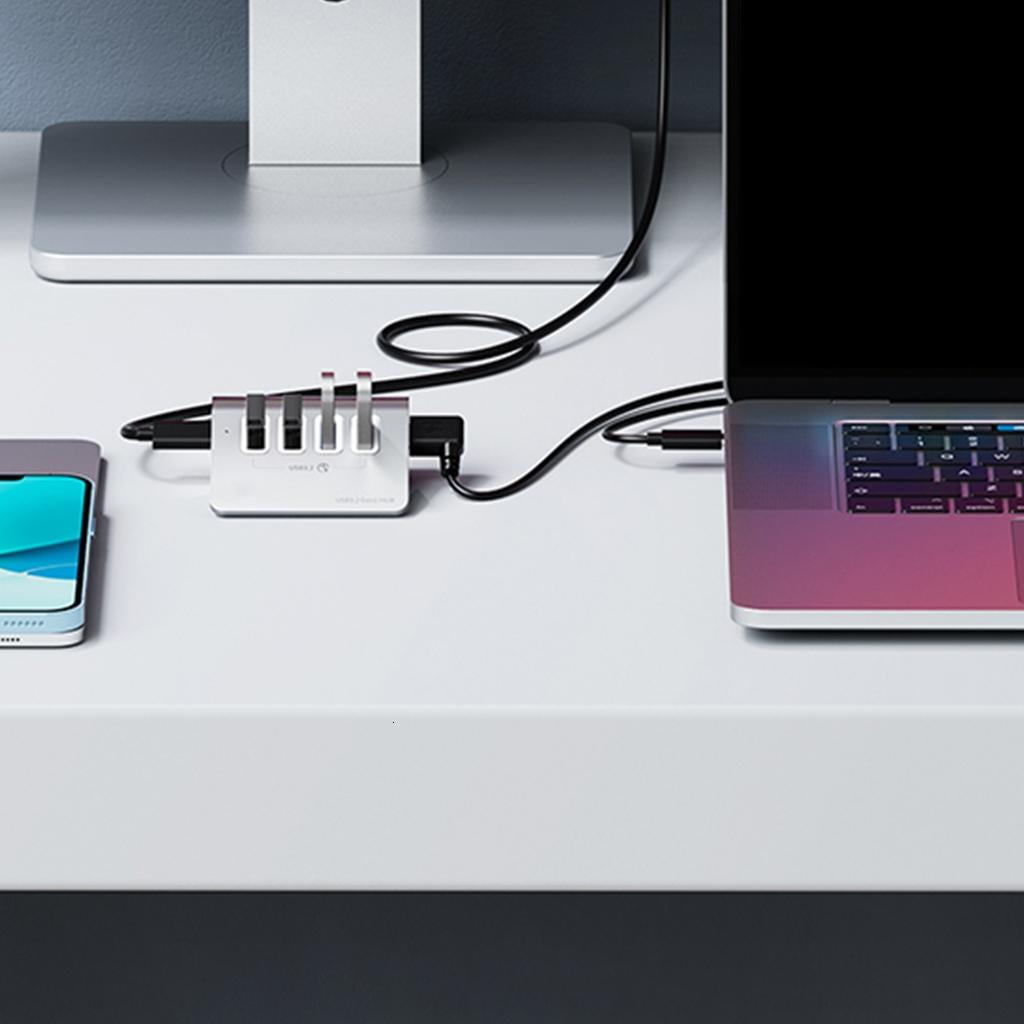 Tizuqe Streamlines Workspaces USB3.2 Hub, USB Splitter Fast Data &Strong Power Adapter