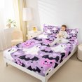 thumbnail image 4 of Manfei Lovely Ghost Full Size Sheets,Halloween Theme Bed Sheets,Purple Pumpkin Lantern Sheet Sets For Girls Boys,Super Cozy Room Decor,4 Pieces, 4 of 7