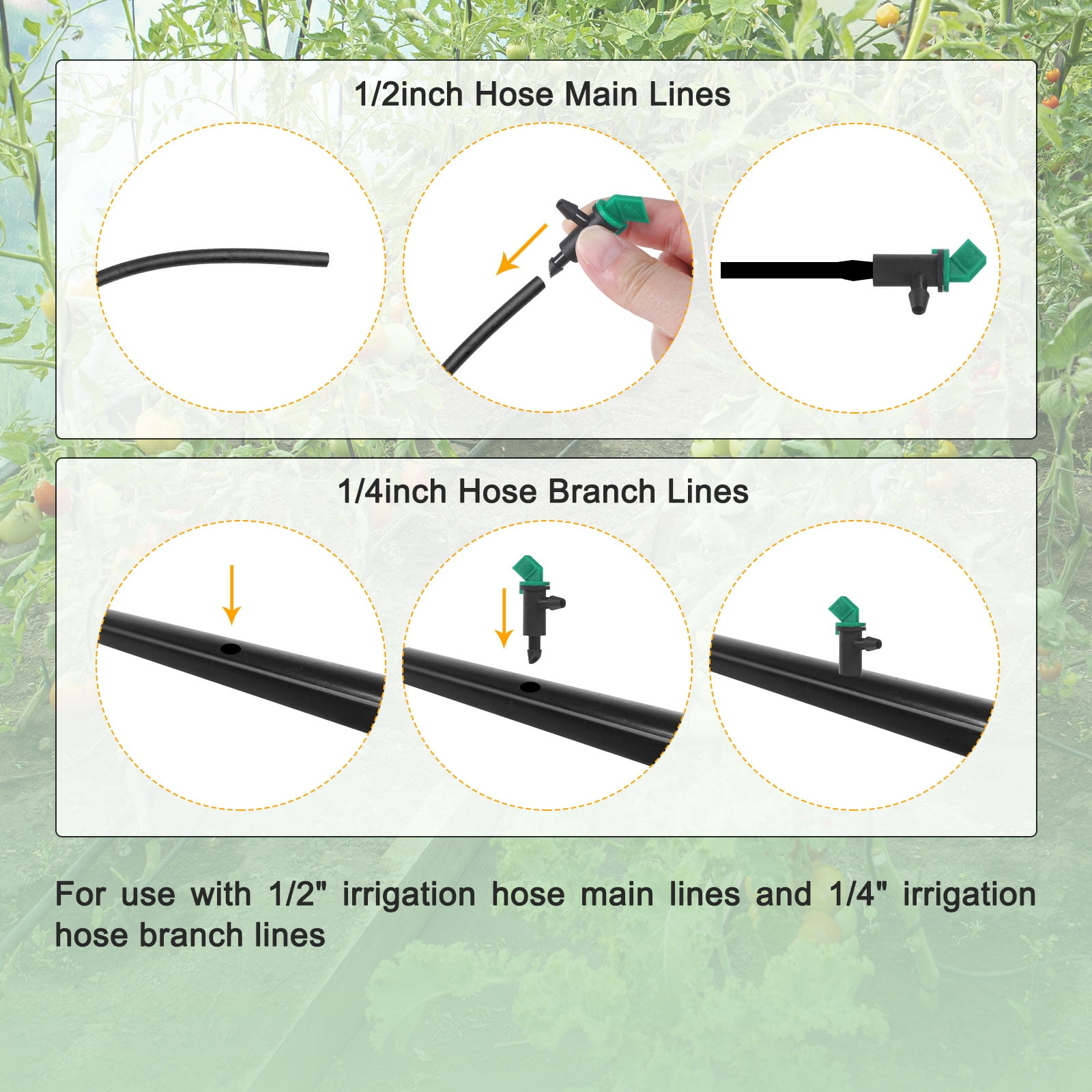 Uxcell 200-Pack Flag Irrigation Dripper Emitter, 16L/H 4 GPH Plastic Drip Irrigation Connect Irrigation System Parts Tool [Green]