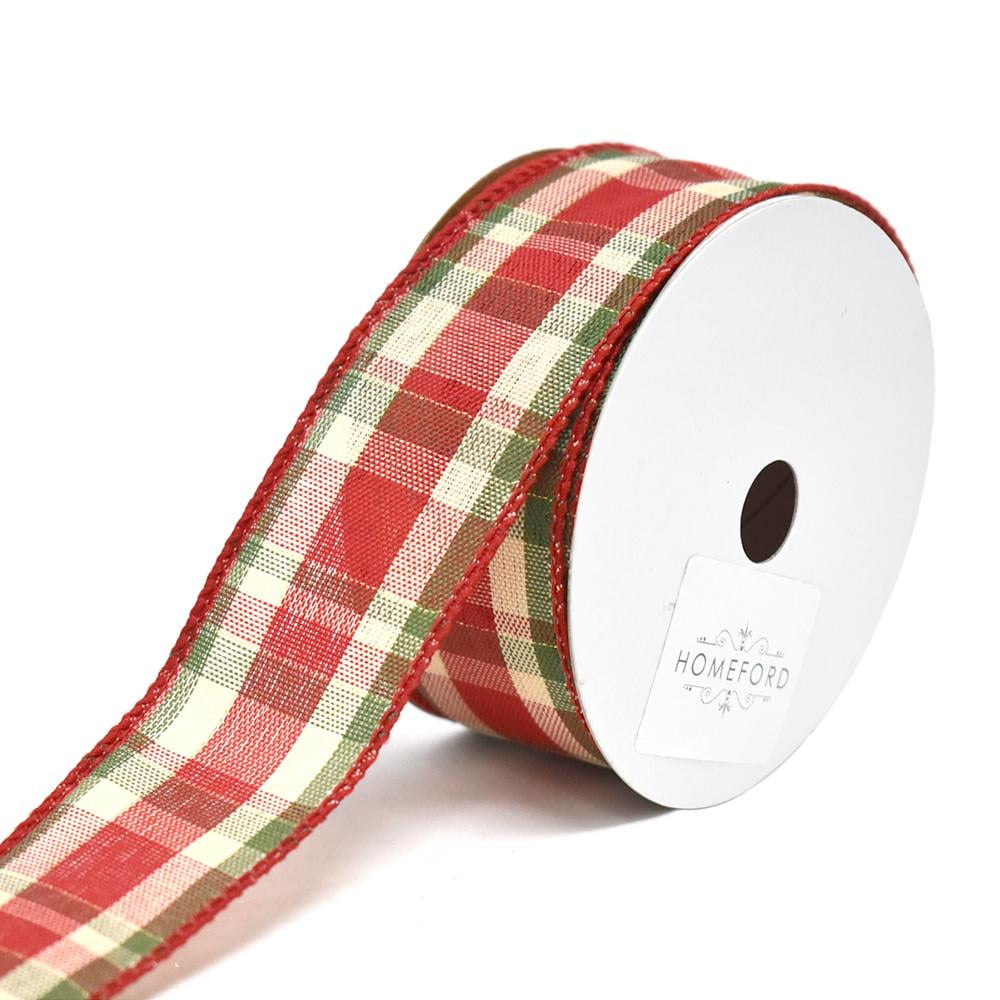 Plaid Prime Wired Christmas Ribbon, 1-1/2-Inch, 10-Yard - Walmart.com