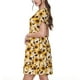 thumbnail image 2 of Balery Vintage Plaid Cute Sunflower Vestidos sueltos de manga corta para mujer, vestidos de verano 2025, vestidos casuales de corte A con vuelo., 2 of 6