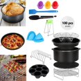 thumbnail image 2 of Accesorios para freidora 13 piezas, con bandeja para pasteles de 8 pulgadas, bandeja para , tazas de silicona para pasteles, estante para Gloria 13pcs freidora de aire de 8 pulgadas, 2 of 8