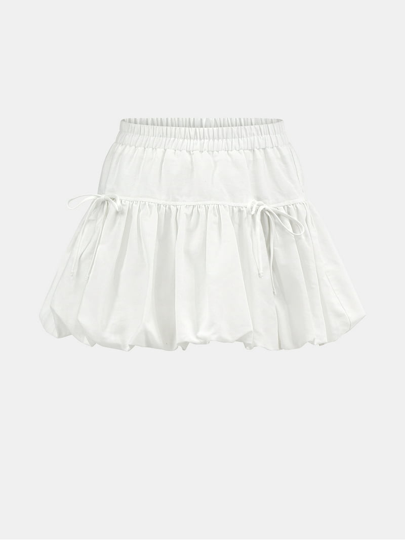 No Boundaries Bubble Mini Skirt with Bows, Women's - Walmart.com