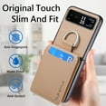 thumbnail image 3 of for Motorola Razr 40 Wallet Case with Card Holder Kickstand & Ring, Premium PU Leather Shockproof Protective Pocket with Magnetic Clasp Flip Case for Motorola Razr 40, Khaki, 3 of 7