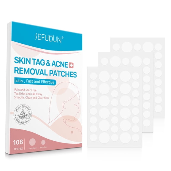 Ingredients And Effective Remover Tag 108PCS Removal Tag And Skin Improved Patch-Skin Removal Patches, Quick and Effective Removal Sticker for All Kinds of Skin, Friendly to New-User,Patch,1pack