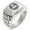 Silver, variant on Stainless Steel All Seeing Eye New World Order Geometric Pattern Step-Down Biker Style Polished Ring