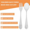 thumbnail image 5 of Kids Silverware Stainless Steel Children's Safe Flatware Little Bear Child Spoon and Fork Set Toddle, 5 of 5