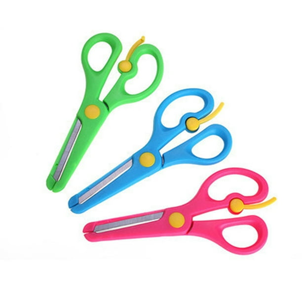 Cartoons Mini Scissors Plastic Kindergarten Manual Round Head Safet