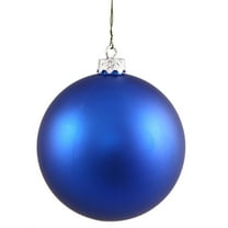 Vickerman 2.75" Christmas Ornament Ball, Blue Matte Finish, Shatterproof Plastic, UV Resistant, Holiday Christmas Tree Decoration, 12 Pack