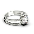 thumbnail image 2 of Beautiful Unique Art Deco 2.00 Carat Oval Cut Diamond Moissanite Engagement Ring, Wedding Ring, One Matching Band in 925 Sterling Silver With 18k White Gold Plating Gift For Her, 2 of 4
