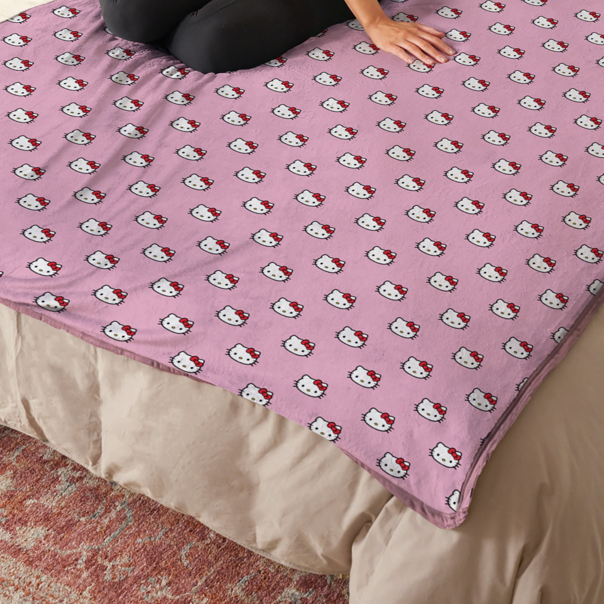 Hello Kitty Cute Little Bows Cloud Throw Blanket 60x90 inches