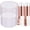 Rose Gold, variant on 210Pcs Clear-Pink Plastic Dinnerware- Pink and Gold Plastic Dinnerware include 30 Dinner Plates, 30 Dessert Plates, 90 Gold Silverware, 30 Cups and 30 Napkins Perfect for Parties