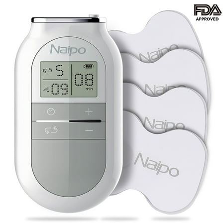 Naipo Tens Unit Electronic Pulse Massager Tens Machine Device for Lower Back Lumbar Muscle Pain with 4 Electrotherapy Pads, 5 Modes, 16 Intensity Levels (FDA