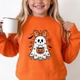 thumbnail image 4 of Enjoytime Halloween Crewneck Sweatshirt Ghost Graphic Long Sleeve Pullover Top Cute Fall Fashion Toddler Girl Clothes 1-14 Years, 4 of 7