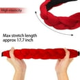 thumbnail image 4 of Headbands for Women Velvet Braided Headbands Fashion Hairband Criss Cross Hair Accessories, Red, 4 of 5