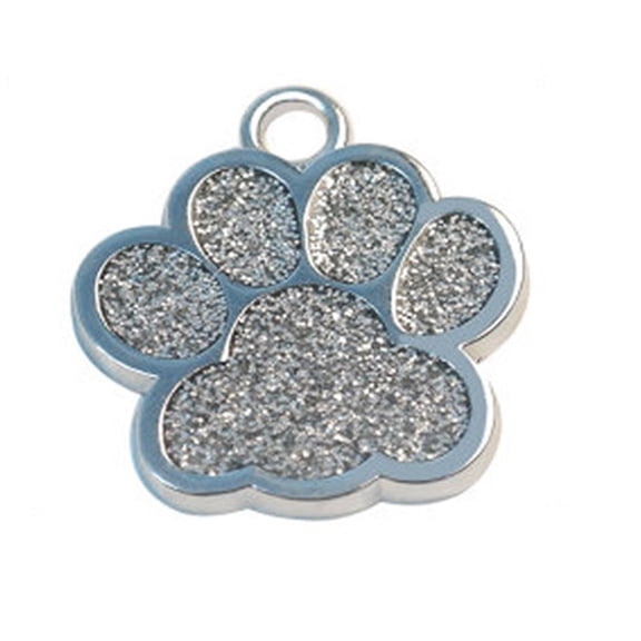 Leodye 1PCS Cute Mini Paw ID Name Tag Metal Pet Jewelry Necklace Engravable Identification Tag for Small Medium Collar