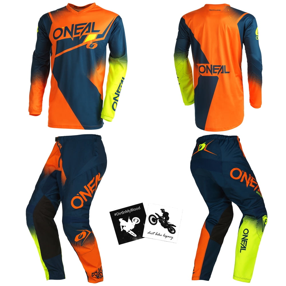 ONeal Element Racewear Orange Men motocross MX off-road dirt bike Jersey Pants combo riding gear set Pants W36 / Jersey Large 