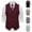 Wine, variant on Dovford Men's Suit Vest Business Formal Dress Waistcoat Solid Color Vest for Suit or Tuxedo