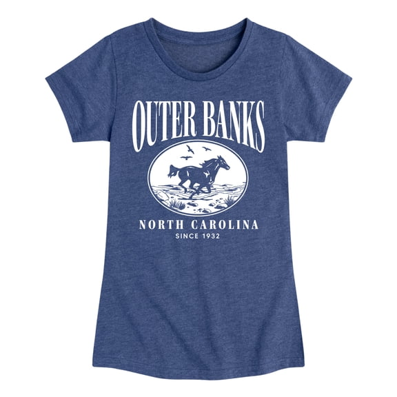 Instant Message - Outer Banks Running Horse - Youth Girls Fitted Short Sleeve T-Shirt