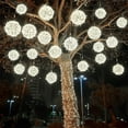 thumbnail image 2 of YZEGDCH Outdoor Solar Christmas Balls Lights Tree Lights Waterproof, 1 Pack White LED Hanging Globe Sphere Lights for Party Wedding Xmas Porch Patio Garden Yard Decorations, 2 of 7