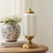 My Texas House 15 in Brass Glass Shade Table Lamp