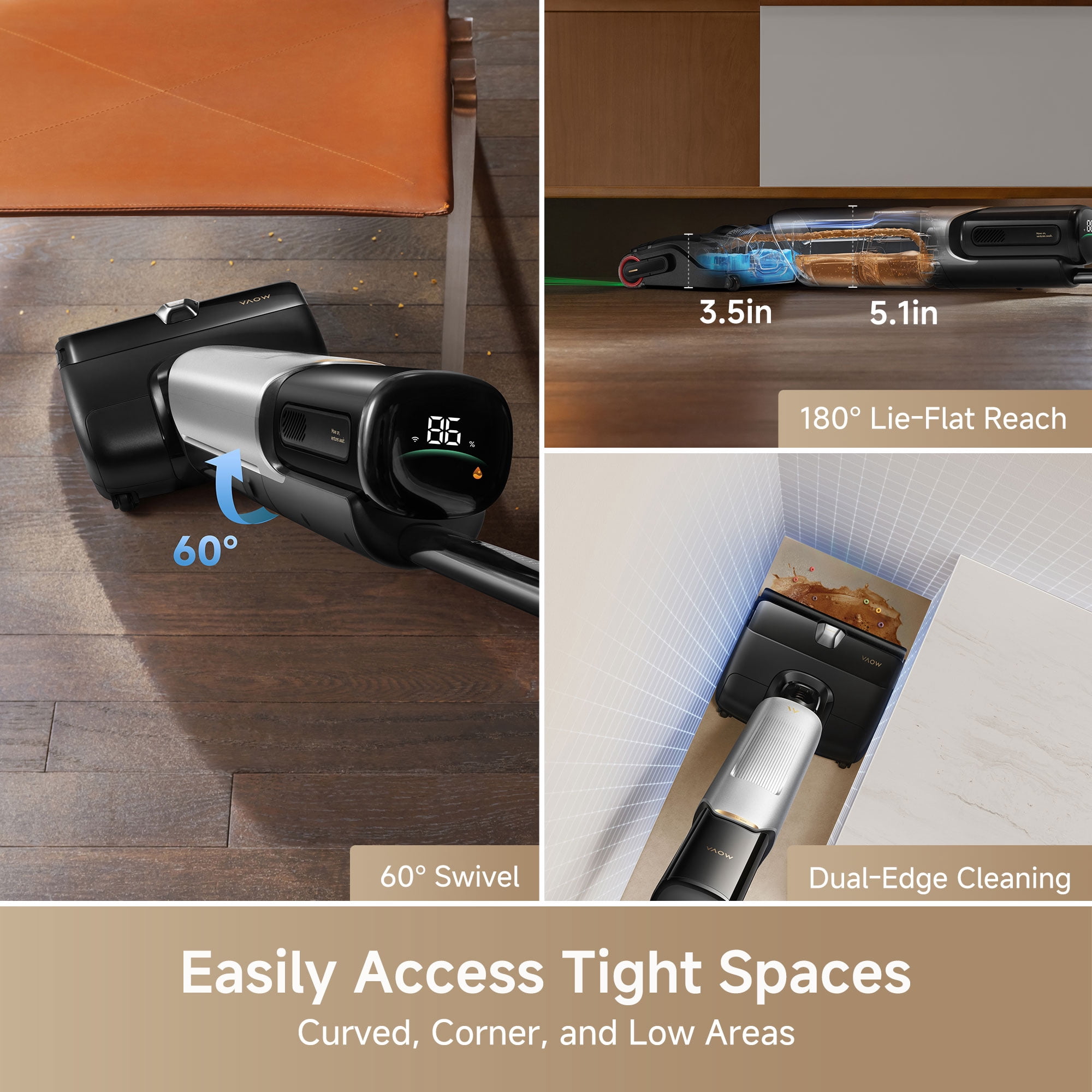 MOVA X4 Pro Wet Dry Vacuum, 20000Pa Suction with Zero Tangle, Hot Water Mopping for Sticky Messes,194℉ Hot Air Self Drying,