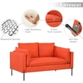 thumbnail image 5 of Euroco 56" Modern Sofa Loveseat Linen Fabric Couch for Living Room, Apartment, Orange, 5 of 8