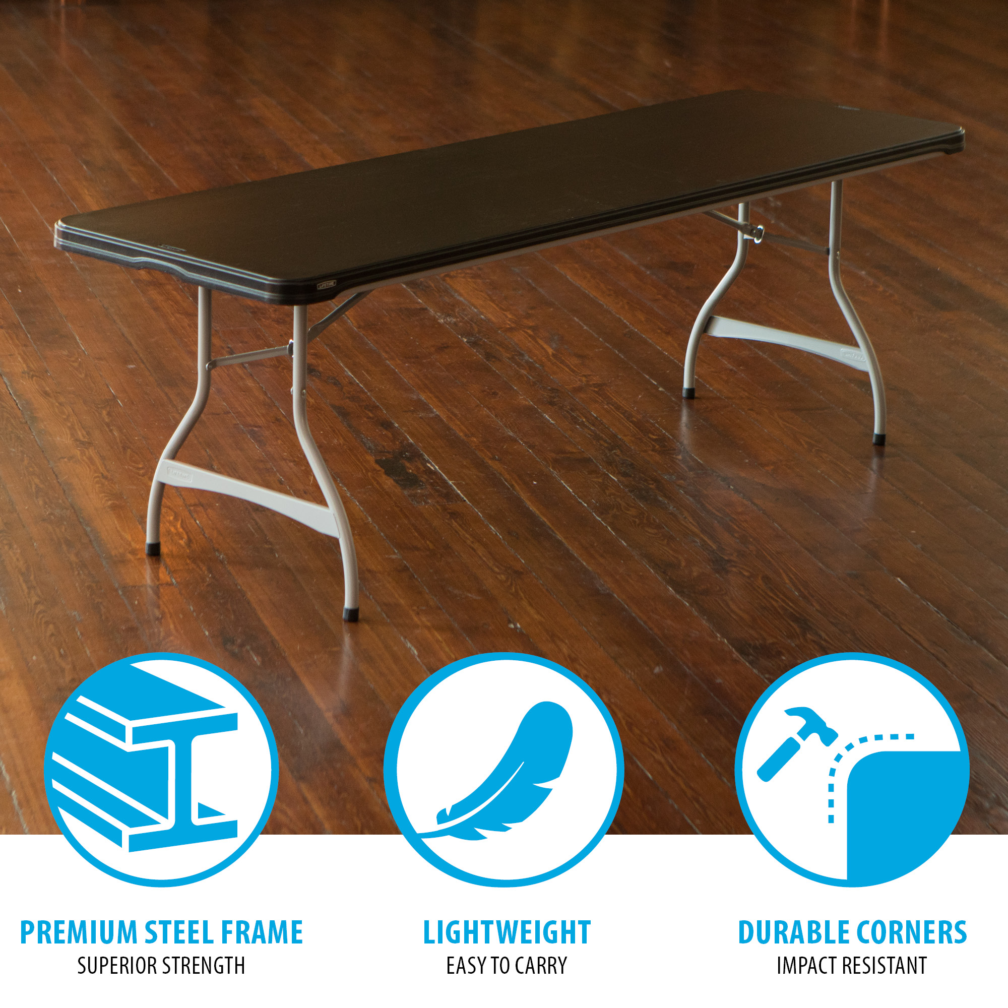 Lifetime 8-Foot Nesting Rectangle Table, Black photo 5