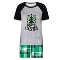 thumbnail image 2 of XFYSSS Fashion Family Sets Casual Christmas Tree Plaid Printed Top With Shorts Outfits Home Wear Sleepwear Long Sleeve Round Neck Top and Shorts Two Piece Set, 2 of 5