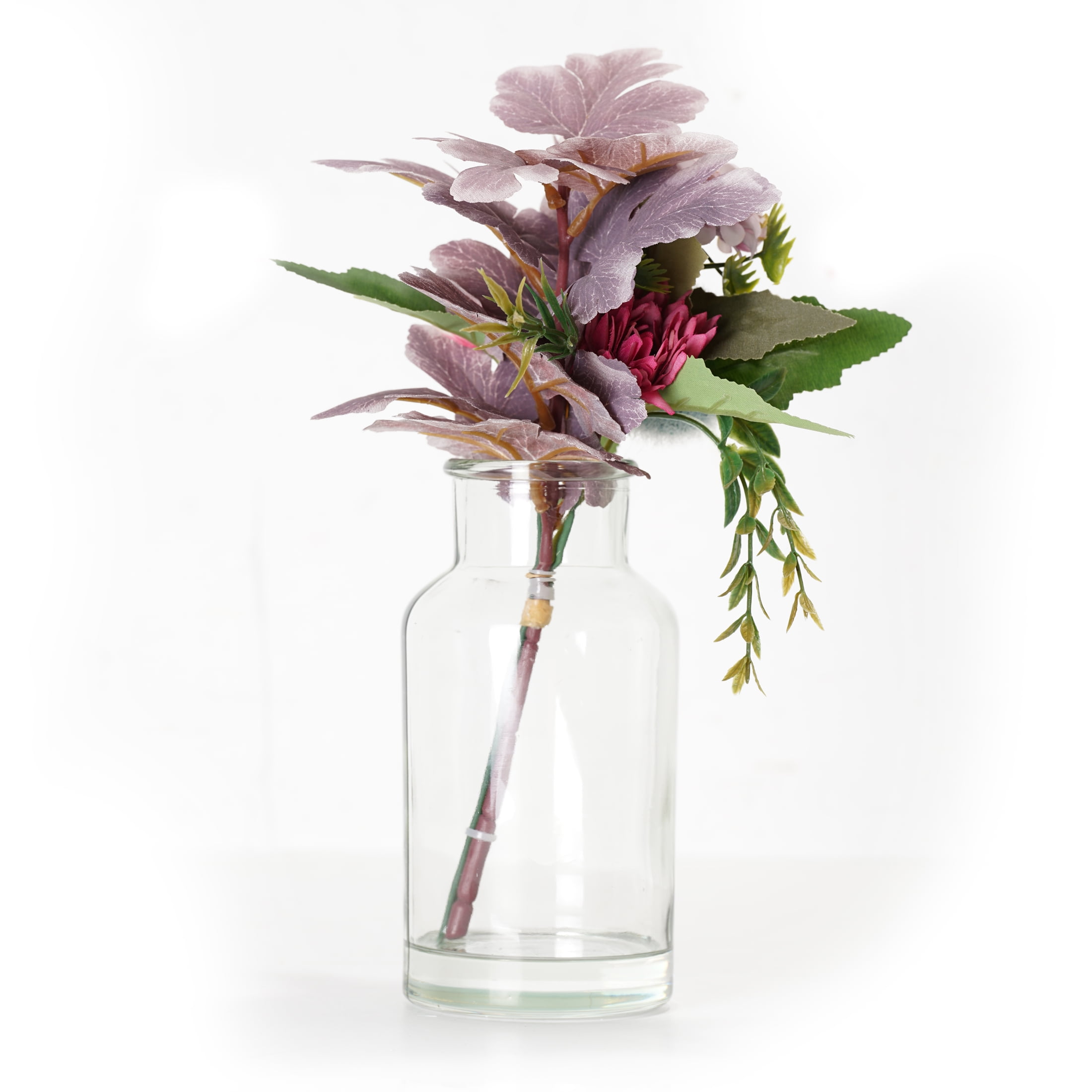 Crystal Art Gallery Artificial Lavender Bouquet in Glass Vase Color