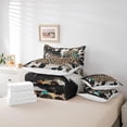 thumbnail image 4 of 7 PiecesTwin Size Leopard Print Comforter Set,Black White Cow Texture Abstract Animals Bedding Set,Rustic Farmhouse（Comforter+Fitted+Flat Sheet+2 Pillowcases+2 Throw Pillow Covers, 4 of 5