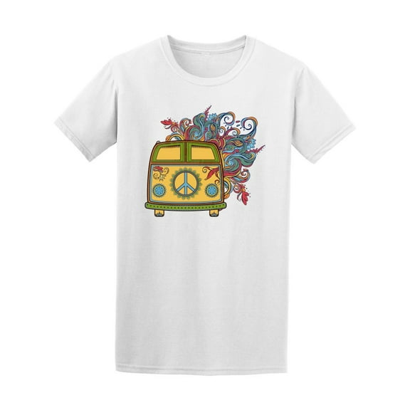 Retro Hippie Car Love And Music Tee Men's -Image by Shutterstock