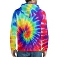 thumbnail image 2 of Suhoaziia Adult Fleece Zip Hooded Sweatshirt Drawstring Tie Dye Mens Active Jacket with Pocket Size XL, 2 of 5