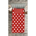 thumbnail image 3 of Ambesonne Retro Quilted Bedspread Set 2 Pcs, Polka Dots Circular Forms, Twin Size, Vermilion, 3 of 3