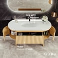 thumbnail image 4 of Eviva Haven 55"W x 22"D Oak Freestanding Bathroom Vanity with White Solid Surface Integrated Sink Top, 4 of 7