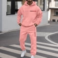 thumbnail image 2 of JAJAHO Men's Hooded Sweatshirt Suit Set Casual Streetwear Sweatsuit With Pockets Daily Wear Long Sleeve Hoodies Ankle-Tied Sweatpants 2 Piece Tracksuits Soft Outfit, 2 of 5