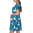 thumbnail image 2 of Balery Cartoon Goose Vestidos sueltos de manga corta para mujer, vestidos de verano 2025, vestidos casuales de corte A con vuelo., 2 of 6
