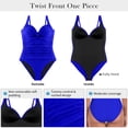 thumbnail image 6 of RELLECIGA Women's Plus Size Twist Front One Piece Swimsuit for Lady Ruched Tummy Control One Piece Bathing Suits for Women Royal Blue Size 3XL, 6 of 13