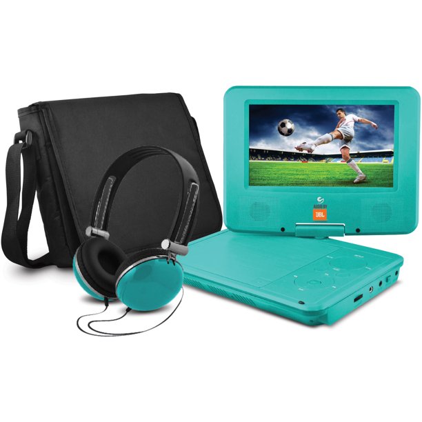 JBL 7" Portable DVD Player with Matching Headphones and Bag