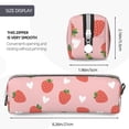 thumbnail image 3 of Vsdgher Strawberry Leather Pencil Case, Makeup Pouch, Zipper Pouch for Daily Essentials, Storage Organizer, Cosmetics and Stationary Bag, 3 of 7
